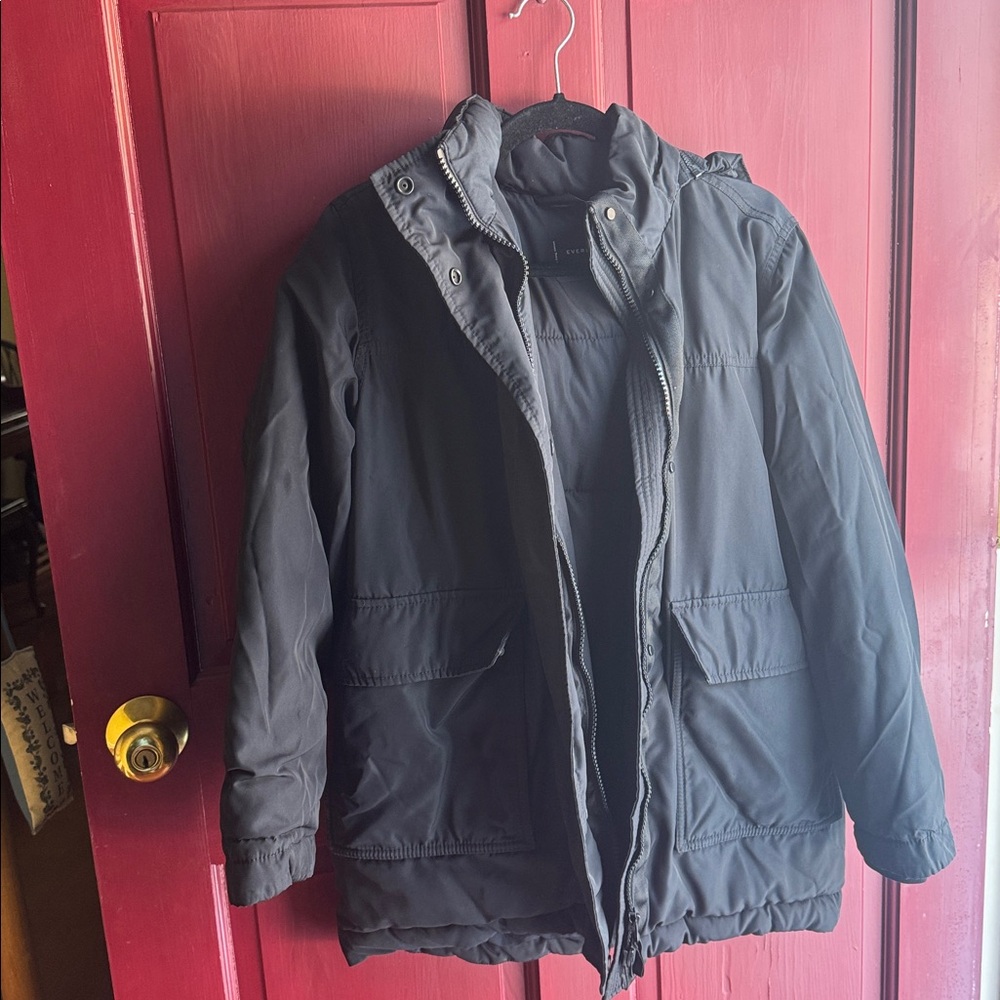 Everlane Renew Long Puffer Jacket Black Size Small